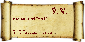 Vadas Máté névjegykártya